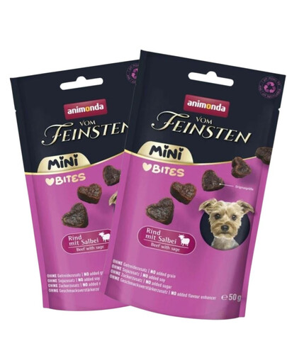 ANIMONDA Vom Feinsten Mini Bites wołowina z szałwią 6x50g przysmaki dla małych psów