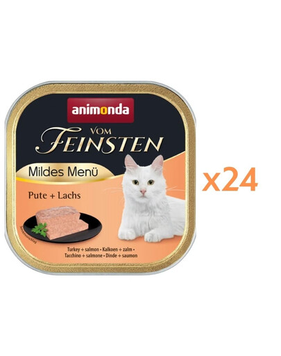ANIMONDA Vom Feinsten Mild Menue Indyk i łosoś 24x100g pasztet dla kotów