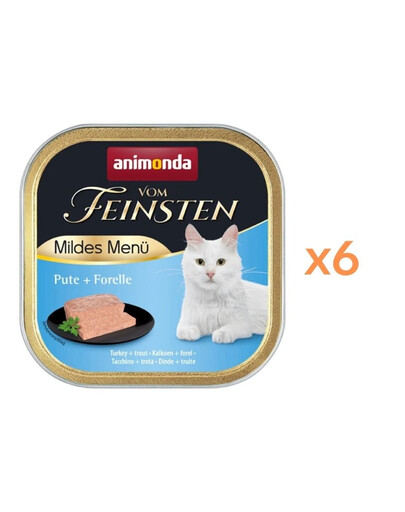 ANIMONDA Vom Feinsten Mild Menue Indyk i pstrąg 6x100g pasztet dla kotów