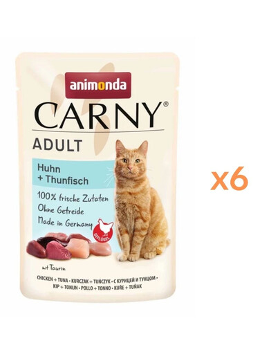 ANIMONDA Carny Adult Pouch Kurczak i tuńczyk 6x85g mokra karma dla kotów