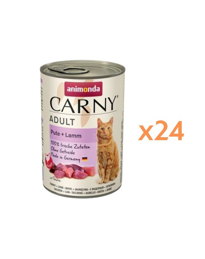 ANIMONDA Carny Adult zestaw indyk i jagnięcina 24 x 400 g