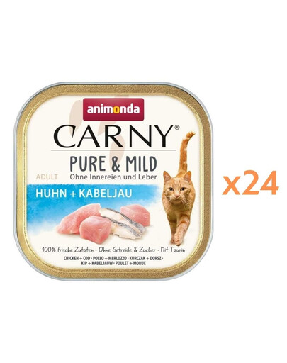 ANIMONDA Carny Pure & Mild Kurczak i dorsz 24x100g mokra karma dla kotów