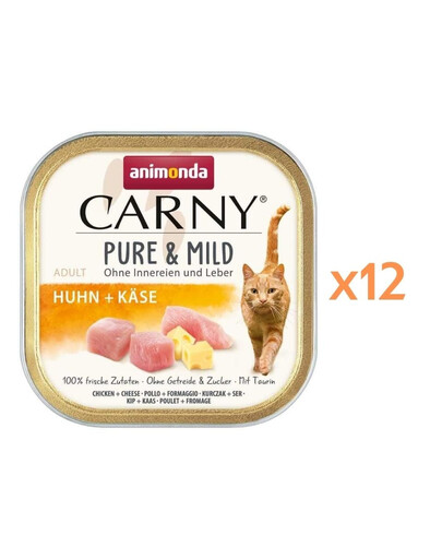 ANIMONDA Carny Pure & Mild Kurczak i ser 12x100g mokra karma dla kotów
