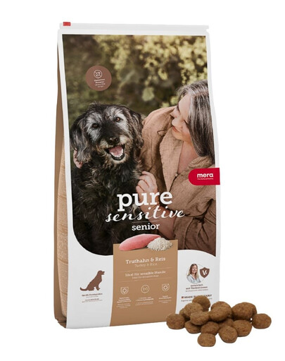 MERA Dog Pure Sensitive Senior Turkey Rice 12,5 kg indyk i ryż, sucha karma dla starszych psów