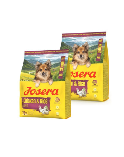 JOSERA Mini Senior Chicken and Rice 2x900g bezglutenowa karma dla starszych psów małych ras