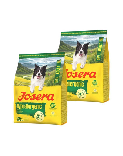 JOSERA Hypoallergenic Adult 2x900g bezzbożowa karma dla wrażliwych psów z owadami