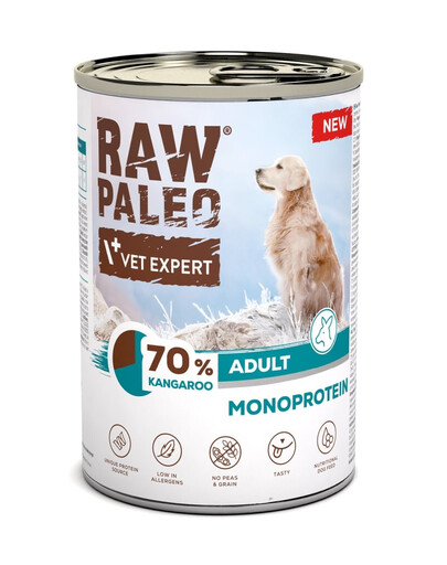 RAW PALEO Monoprotein Kangaroo Adult 400g z mięsem kangura, mokra karma dla psów
