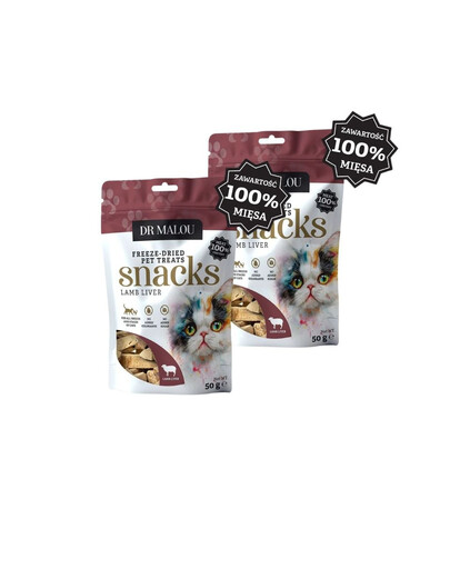 DR MALOU 100% liofilizowana wątroba jagnięca 2x50g przysmaki dla kotów