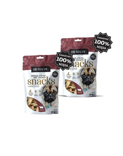 DR MALOU 100% liofilizowana wątroba jagnięca 2x50g przysmaki dla psów
