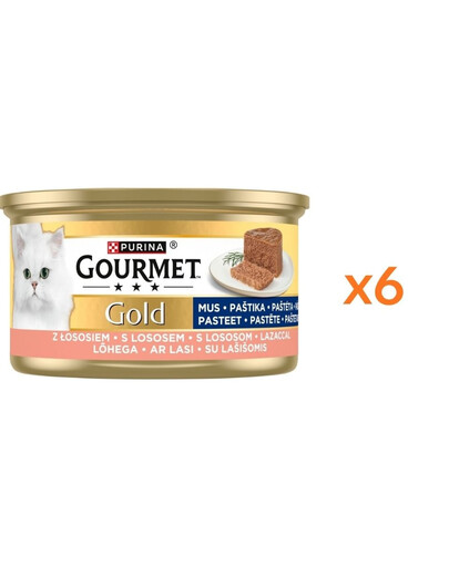 GOURMET Gold Mus z łososiem 6x85g mokra karma dla kotów