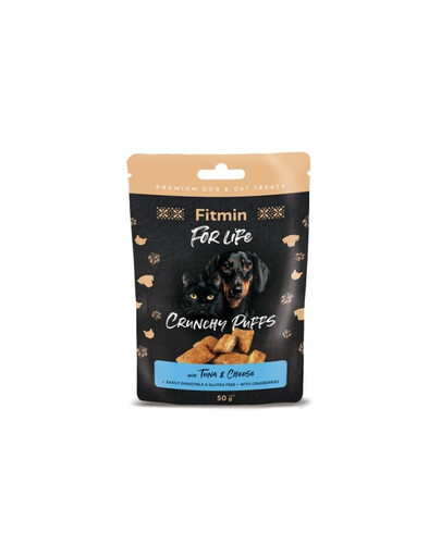 FITMIN For Life Chrupiące ciastka z tuńczykiem i serem – przysmak dla psa i kota 50 g