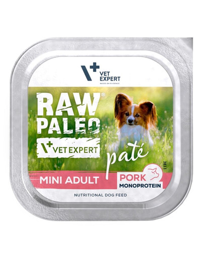 RAW PALEO Pate Pork Mini Adult 150g pasztet z wieprzowiny dla dorosłych psów ras małych