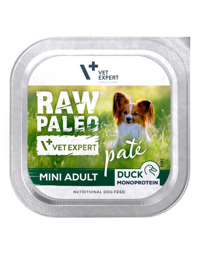 RAW PALEO Pate Duck Mini Adult 150g pasztetu z kaczki dla dorosłych psów ras małych