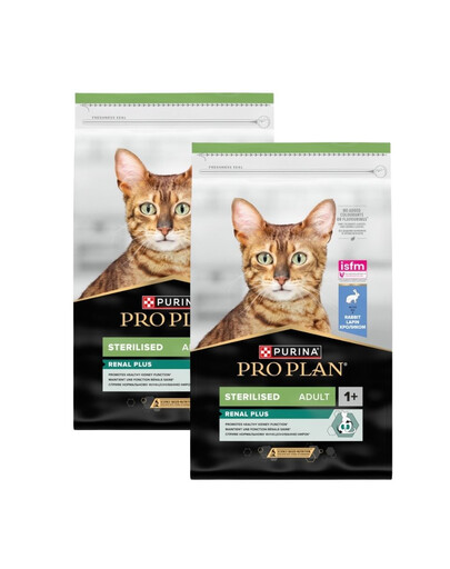 PURINA PRO PLAN Sterilised Renal Plus Bogata w królika 2x10 kg sucha karma dla kotów po sterylizacji