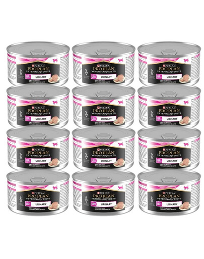 PURINA PRO PLAN Veterinary Diets Feline UR St/Ox Urinary 12x195g mokra karma dla kotów na zdrowie dróg moczowych