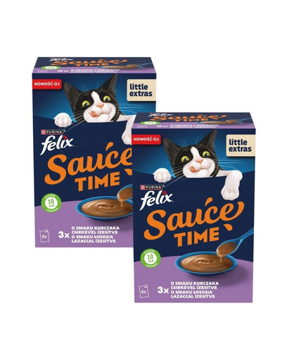 FELIX Sauce Time Chicken and Salmon 12x40g kurczak i łosoś, uzupełniająca mokra karma dla kotów