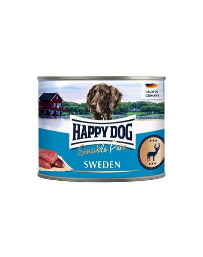 HAPPY DOG Sensible Pure Sweden Dziczyzna 200 g karma mokra dla psów