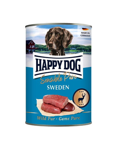 HAPPY DOG Sensible Pure Sweden Dziczyzna 400 g karma mokra dla psów