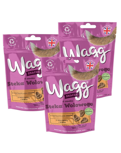 BUTCHER'S WAGG o smaku steka wołowego 3x125g smaczki dla psa