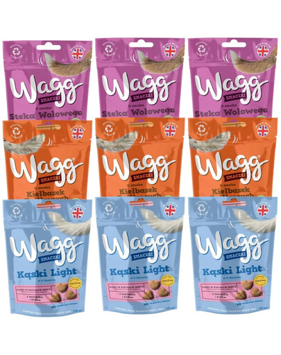 WAGG Mix smaków 9x125g smaczki dla psa