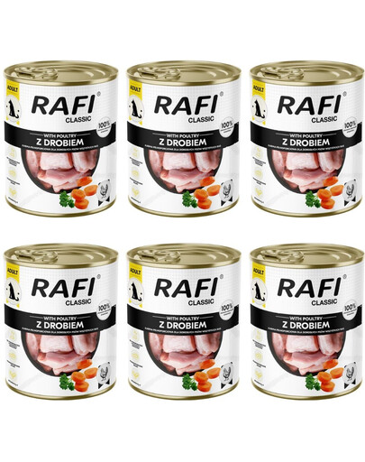 RAFI Classic z drobiem 6x800 g mokra karma dla psa