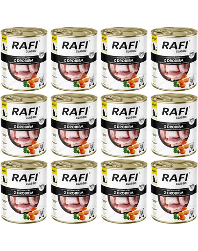 RAFI Classic z drobiem 12x800 g mokra karma dla psa