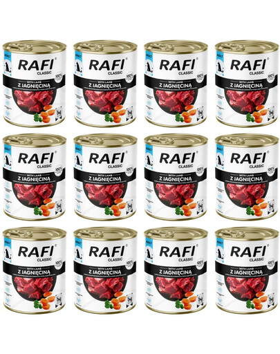RAFI Classic z jagnięciną 12x800 g mokra karma dla psa