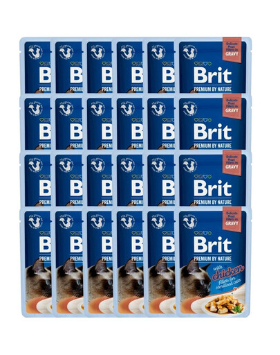 Premium By Nature Fillets in Gravy for Sterilized cats z kurczakiem 24x85g