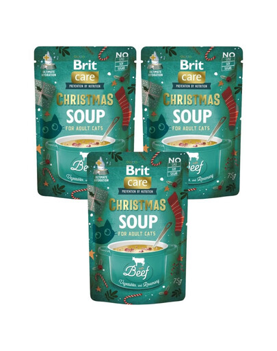 BRIT Care Cat Christmas Soup Beef 3x75g zupa z wołowiną i warzywami dla kotów
