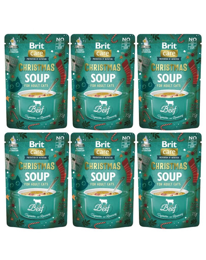 BRIT Care Cat Christmas Soup Beef 6x75g zupa z wołowiną i warzywami dla kotów