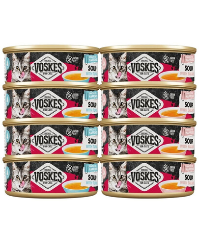 VOSKES Soup Mix rybnych smaków 8x50 g zupa z łososiem i tuńczykiem dla kotów