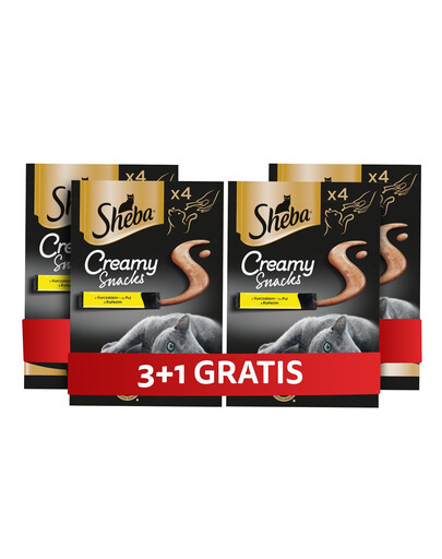 SHEBA Creamy Snacks kremowy przysmak dla kota z kurczakiem 4 x 4x12g