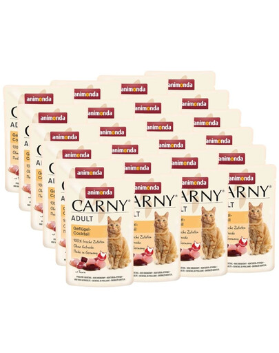 ANIMONDA Carny Adult Pouch Koktajl drobiowy 24x85g mokra karma dla kotów
