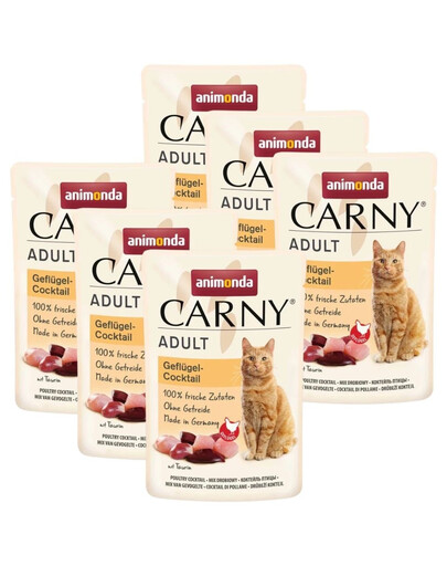 ANIMONDA Carny Adult Pouch Koktajl drobiowy 6x85g mokra karma dla kotów