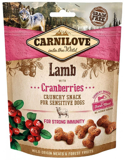 Crunchy snacks chrupiące przysmaki z jagnięciną i żurawiną 200 g