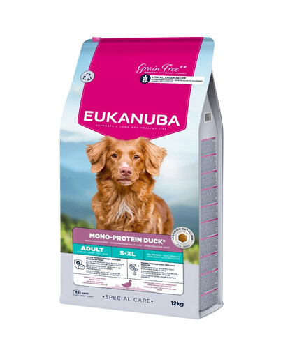 EUKANUBA Special Care Adult Mono-Protein Duck 12 kg sucha karma dla dorosłych psów, bogata w świeżo mrożoną kaczkę