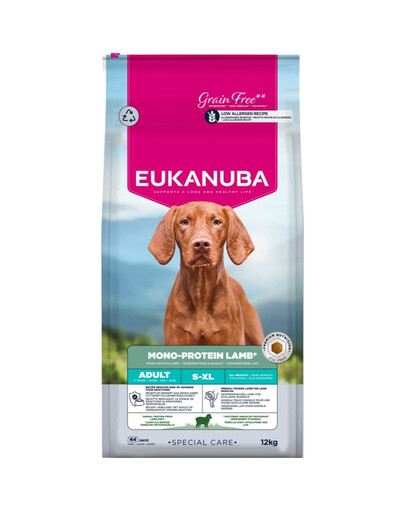 EUKANUBA Special Care Adult Mono-Protein Lamb 12 kg sucha karma dla dorosłych psów, bogata w świeżo mrożoną jagnięcinę
