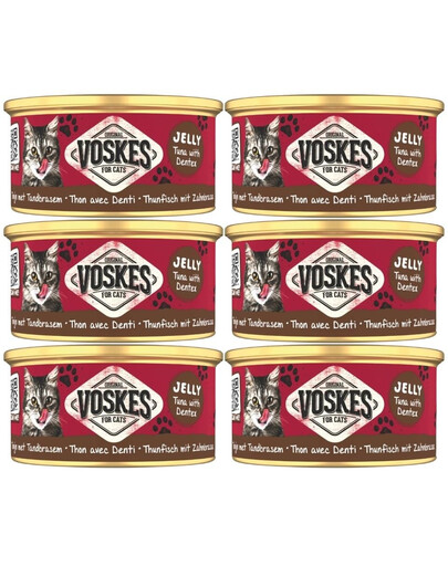 VOSKES Jelly Tuna with Dentex 6x85 g 100% tuńczyk z kielczakiem w galaretce, karma uzupełniająca dla kota