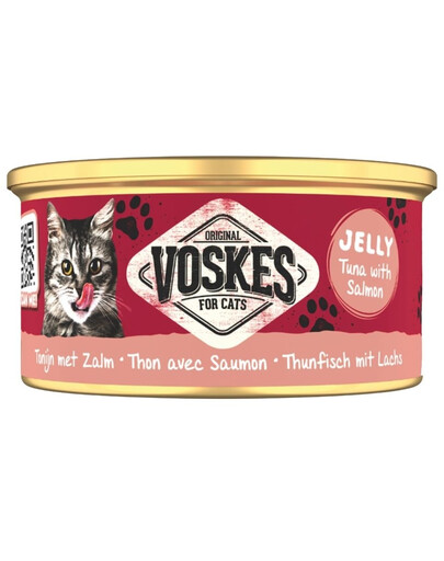 VOSKES Jelly Tuna with Salmon 85 g tuńczyk z łososiem w galaretce, karma uzupełniająca dla kota