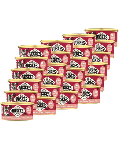 VOSKES Jelly Tuna with Salmon 24x85 g 100% tuńczyk z łososiem w galaretce, karma uzupełniająca dla kota