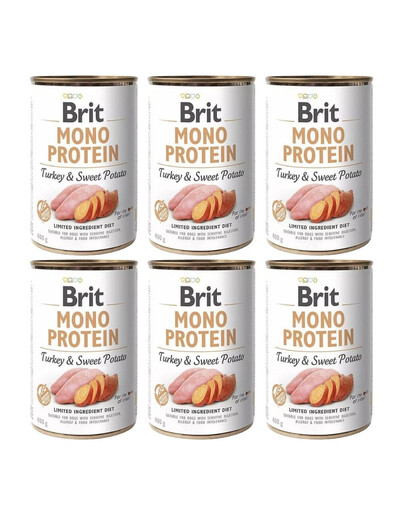 BRIT Mono Protein Turkey & Sweet Potato 6x400 g monoproteinowa karma indyk i batat