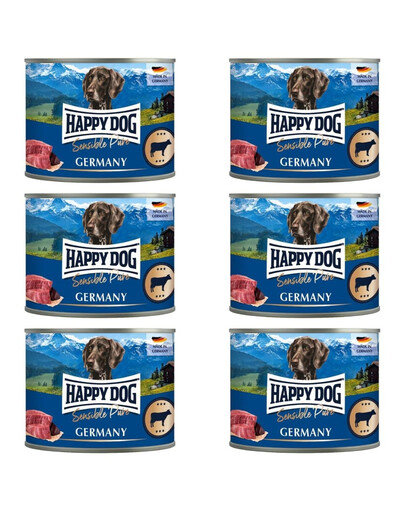 HAPPY DOG Sensible Pure Germany Wołowina 6x200 g karma mokra dla psów