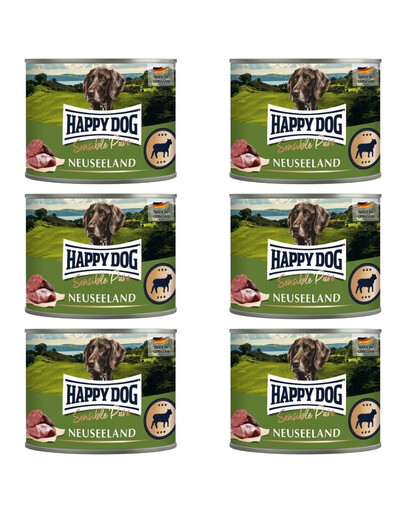 HAPPY DOG Sensible Pure Nowa Zelandia Jagnięcina 6x200 g karma mokra dla psów