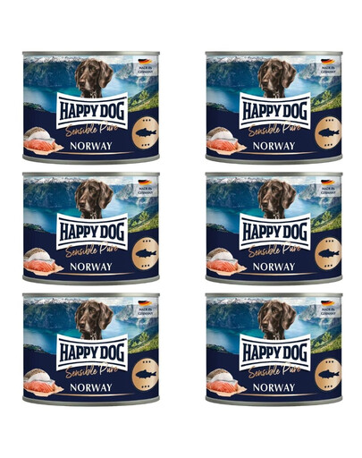 HAPPY DOG Sensible Norway Ryba 6x200 g karma mokra dla psów