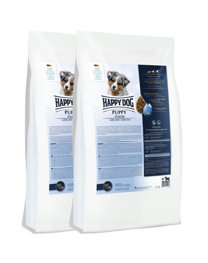 HAPPY DOG Puppy Starter Jagnięcina i ryż 2x4 kg sucha karma dla szczeniąt