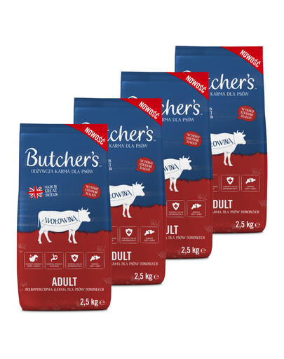 BUTCHER'S Original, sucha karma dla psa, wołowina 4 x 2,5kg