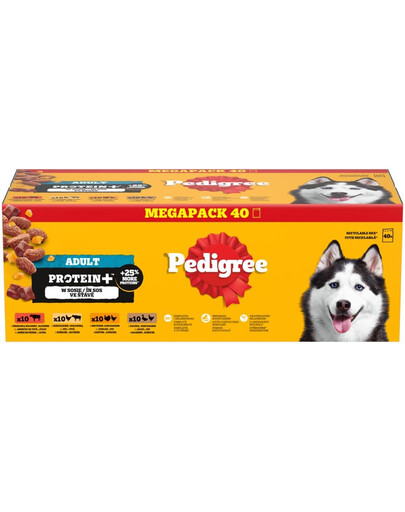 PEDIGREE® Adult Protein+ w Galaretce, 40 x 85 g mokra karma dla dorosłych psów