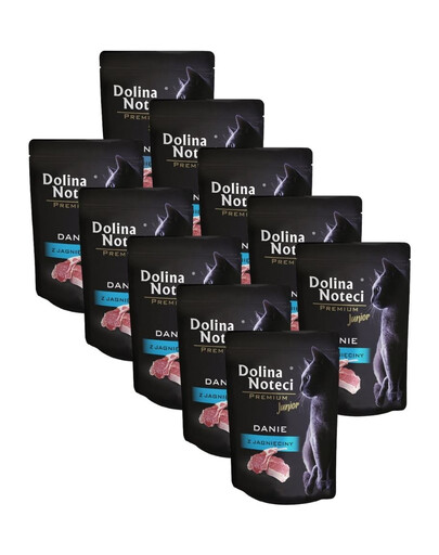 DOLINA NOTECI Premium Junior danie z jagnięciny 10x85 g mokra karma dla kociąt
