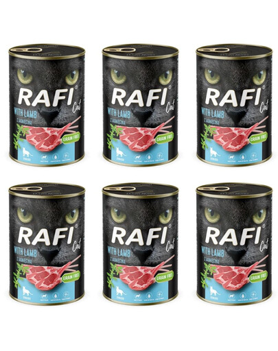 RAFI Cat Adult z jagnięciną 6x400 g mokra karma dla kotów sterylizowanych