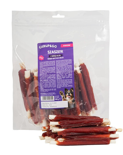CHRUP&GO Szaszłyk z piersią kaczki 500 g przysmak dla psa